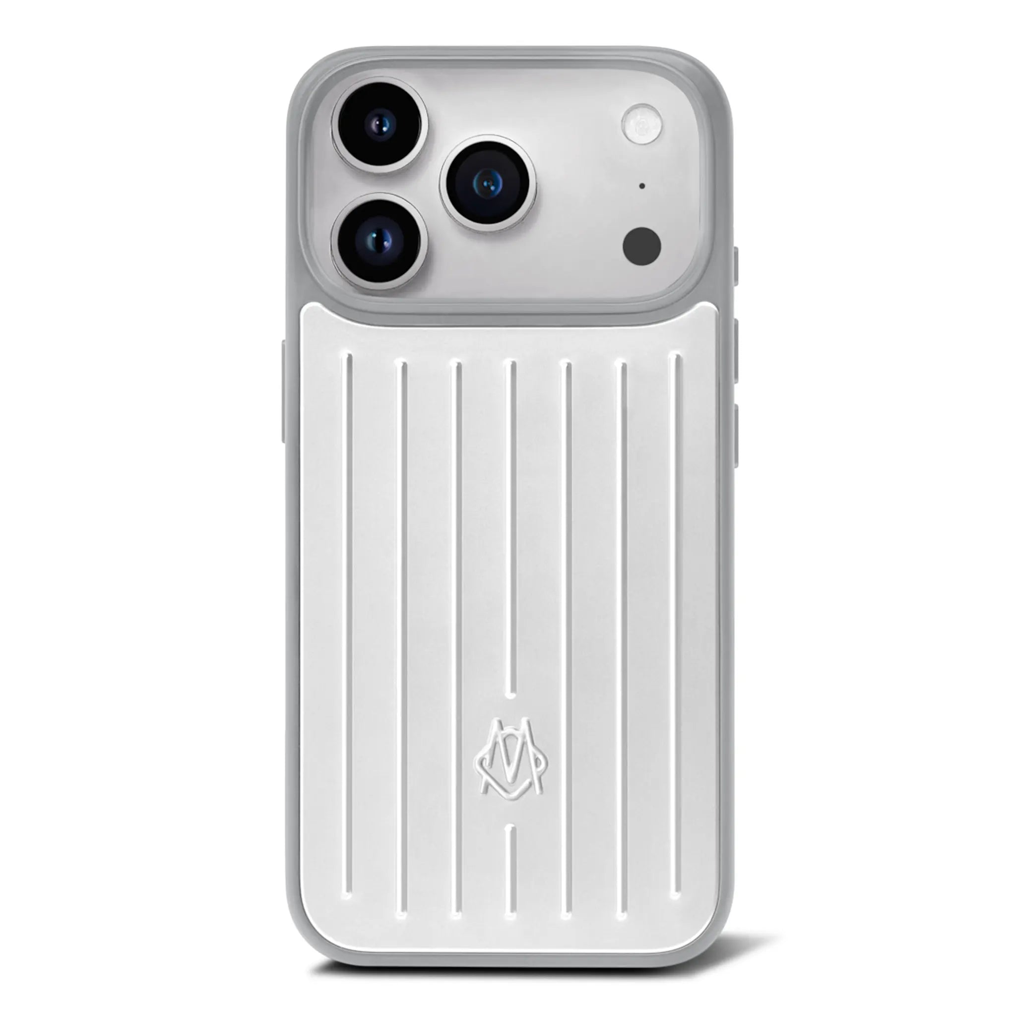 Front View of RIMOWA Silver iPhone 18 Pro Max Case